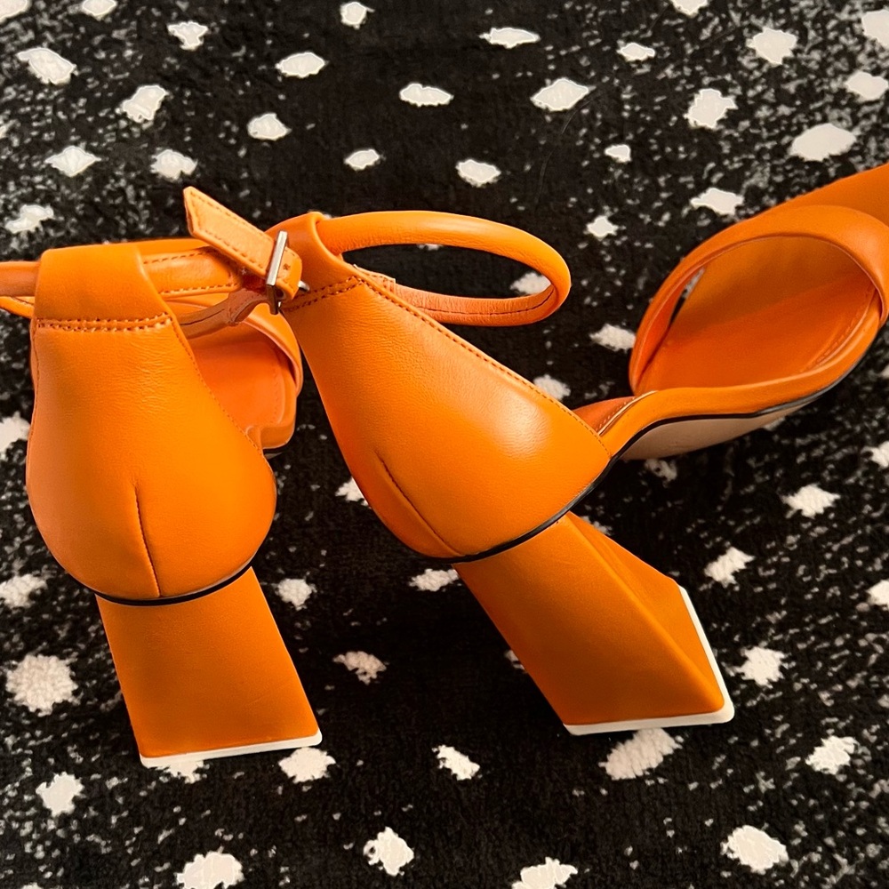Marc Fisher Denny Leather Sandal 7.5 Orange - Picture 11 of 14